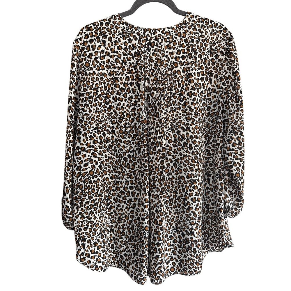 NYDJ Leopard Print Button Down Blouse Xl Professional Workwear Shirt - Picture 2 of 7